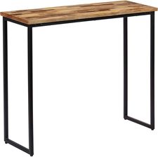 Zakito Stolik Konsola Z Drewna Tekowego 90X30X76 Cm Stalowe Nogi