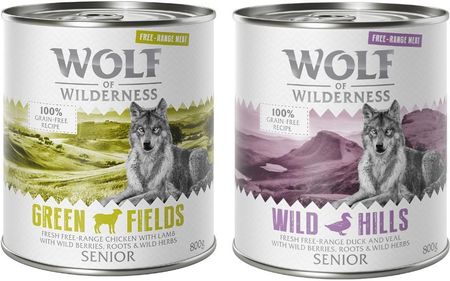 Wolf Of Wilderness Mięso Ze Zrównoważonej Hodowli Senior Mix Smaków 6x800g
