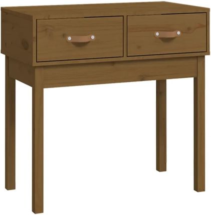 Zakito Stolik Konsolowy Lite Drewno Sosnowe 76,5X40X75Cm Miodowy Brąz