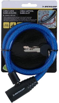 Dunlop - Zapięcie do roweru spiralne na klucz 65 cm (niebieski)