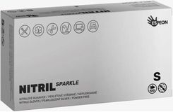 Zdjęcie Espeon Nitril Sparkle Pearlescent Silver Rękawiczki Nitrylowe Bezpudrowe Rozmiar S 2X50szt. - Oborniki
