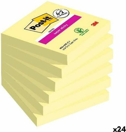 Post-It Karteczki Przyklejane Super Sticky Żółty 76x76mm 6 Części (24 Sztuk) (S8434035)