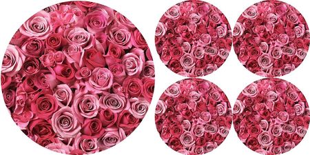 Bertoni Zestaw Podkładek Na Stół Okrągłych 1+4 Valentine Roses (Po267)