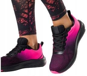 Sportowe Obuwie Lekkie Sneakersy Damskie Na Platformie Różowe r 36