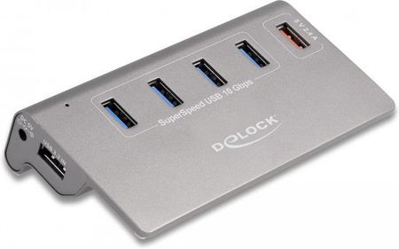 Delock USB 10 Gbps hub with 4 USB Type-A ports + 1 quick charging port, USB hub (64182)
