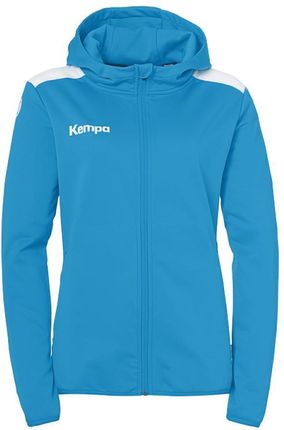 Bluza Zapinana Z Kapturem Emotion 27 Women Kempa - Niebieski/Biały