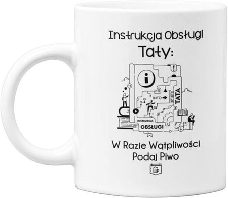 Koszulka dla TATY modny prezent na Dzień Ojca Stylowa koszulka z napisem "Instrukcja obsługi Taty... w razie wątpliwości podaj piwo" w kolorze granato