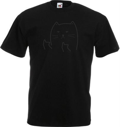 Koszulka kot środkowy palec XXL czarna