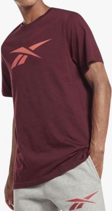 Koszulka Męska Reebok T-Shirt Bawełniany Krótki Rękaw Bordowa