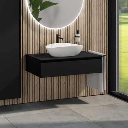 Rivea Dia Szafka Szer. 100 Z 1 Szufladą Umywalka 60 Cm Kolor Biały Br0536Wh+Br0028Bm+Bn0403Bm