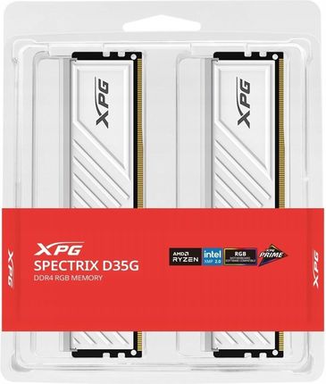 Pamięć RAM A-Data adata XPG Spectrix D35G DDR4 3600 32GB 2x16 RGB biała  (AX4U360016G18IDTWHD35G)