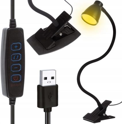 Lampka LED Biurkowa z Klipsem do Czytania Elastyczna do USB na Klips Biurko