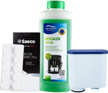 Aqualogis Zestaw Do Ekspresu Philips Saeco Filtr Al-Clean Tabletki Czyszczące Ca6704 Odkamieniacz Verde 500ml