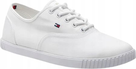 Buty tenisówki damskie Tommy Hilfiger Canvas Lace UP Sneaker białe