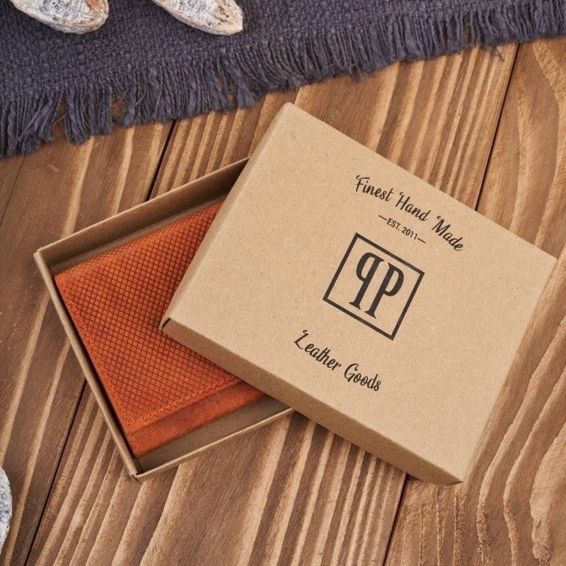 Zdjęcie Portfel damski skórzany we wzory geometryczne mały vintage pomarańczowy RFID Paolo Peruzzi T-112-HOR - Boguchwała