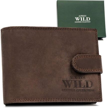Klasyczny, skórzany portfel męski na zatrzask Always Wild