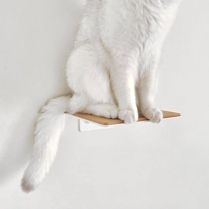 Schodek dla kota Sendero - Biały - Naturalny Korek