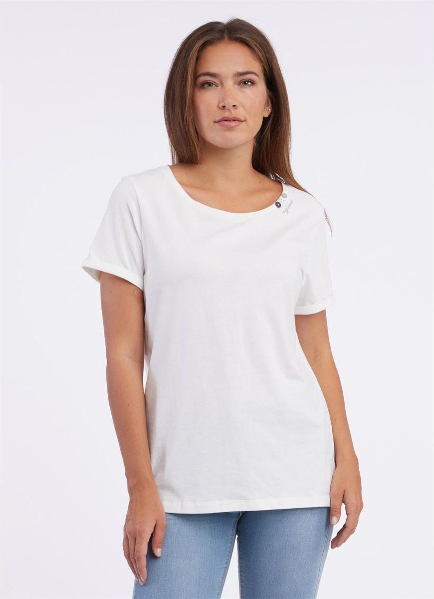 Ragwear Fllorah Damen Top - Bio-Baumwolle Mit Stylischen Zierknöpfen