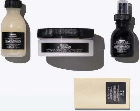 Davines OI Travel Size - szampon 90 ml, odżywka 75 ml, Mleczko 50 ml, saszetka oil