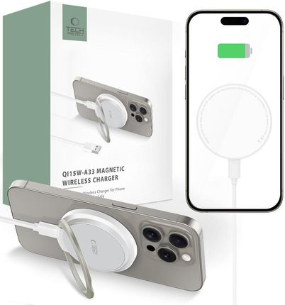 Tech-Protect Qi15W-A33 Magnetic Magsafe Wireless Charger Biała