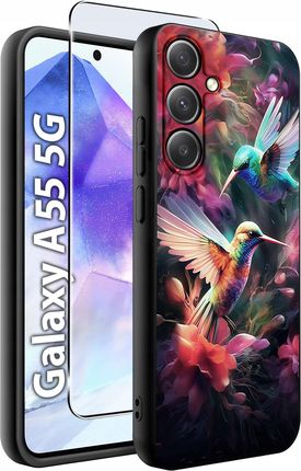 Krainagsm Etui Do Samsung A55 5G Silikonowe Matt Case Szkło Hartowane 9H