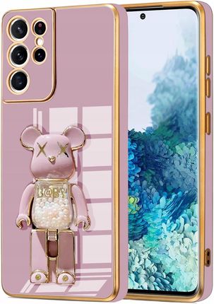 Itel Etui Do Samsung S21 Ultra Glamour Bear Uchwyt Podstawka Miś Silikon Case 6D