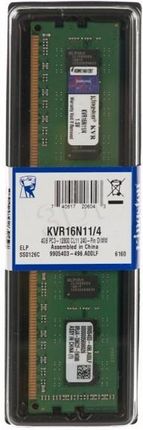 Kingston 4GB 1600MHz DDR3 Non-ECC CL11 DIMM (KVR16N11/4)