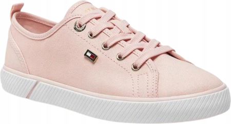 Buty tenisówki damskie Tommy Hilfiger Vulc Canvas Sneaker różowe