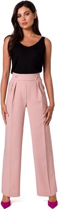 B252 Spodnie z Ozdobnymi Guzikami - Różowe XL (42) różowy