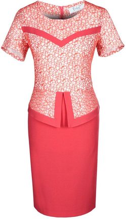 Sukienka FSU403 MALINOWY EKRI