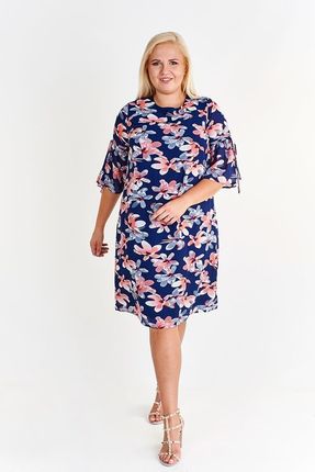 Sukienki Sukienka Suknie FSU933 GRANATOWY + KORALOWY