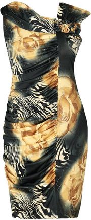 Sukienki Sukienka Suknie FSU198 CZARNY STARE ZŁOTO zebra