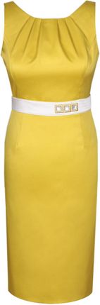 Sukienki Sukienka Suknie FSU797 ŻÓŁTY + EKRI