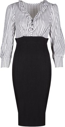 Sukienki Sukienka Suknie FSU455 SZARY BIAŁY