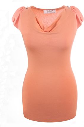 Bluzki wizytowe Bluzka FBZ384 POMARAŃCZOWY JASNY