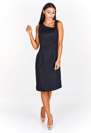 Sukienka FSU915 CZARNY srebrna nić zygzag