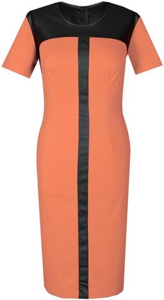 Sukienka FSU646 CEGLASTY + CZARNY