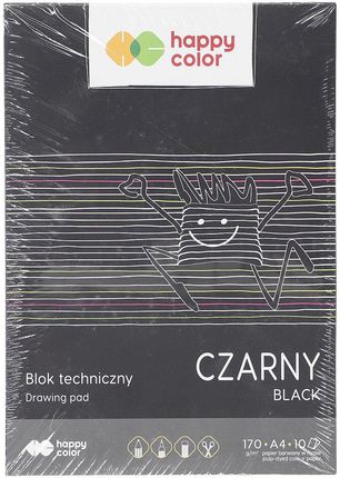 Blok Techniczny Happy Color A4 Czarny 170G 10K Ha 3717 2030-9