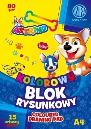 Blok Kolorowy Barwiony A4/15K 80G Astrino 10Szt