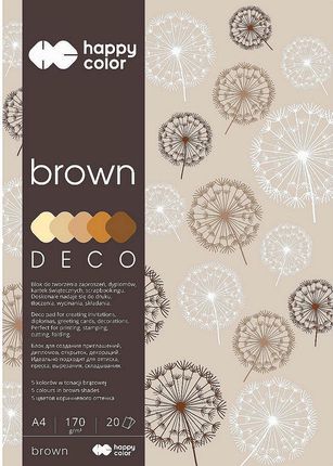 Blok A4/20K Deco Brown 170G Happy Color