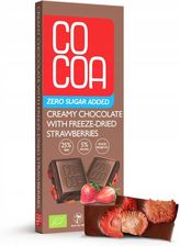 Cocoa Czekolada Creamy Z Truskawkami Bez Dodatku Cukru Bio 40g