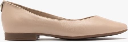 Baleriny damskie skórzane licowe Ryłko beżowe obuwie wsuwane na wiosnę lato