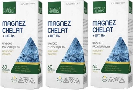 Medica Herbs Magnez Chelat + Witamina B6 180kaps.