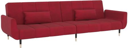 Zakito Europe Sofa Rozkładana Winna Czerwień 220X84,5X69Cm Aksamitna 100035145153_337587