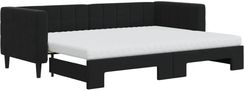 Zakito Sofa Rozkładana 2 W 1 Czarny Aksamit 223X172X68Cm 100035145151_3196712