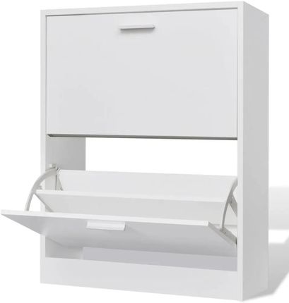 Zakito Szafka Na Buty Drewniana 2 Półki Biała 63,5X24X81 Cm 100035145151_241242