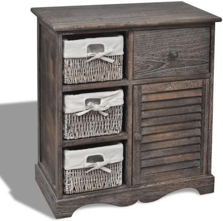 Zakito Szafka Drewniana Z Koszykami Brązowa 60X30X63 Cm 100035145151_240795