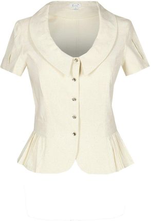 Żakiet FZA676 EKRI CIEMNE + ZŁOTA NIĆ