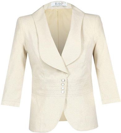 Żakiet FZA672 BEŻOWY + ZŁOTA NIĆ