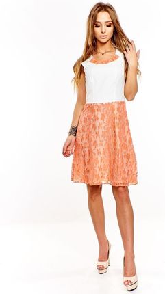 Sukienki Sukienka Suknie FSU603 KORALOWY + EKRI